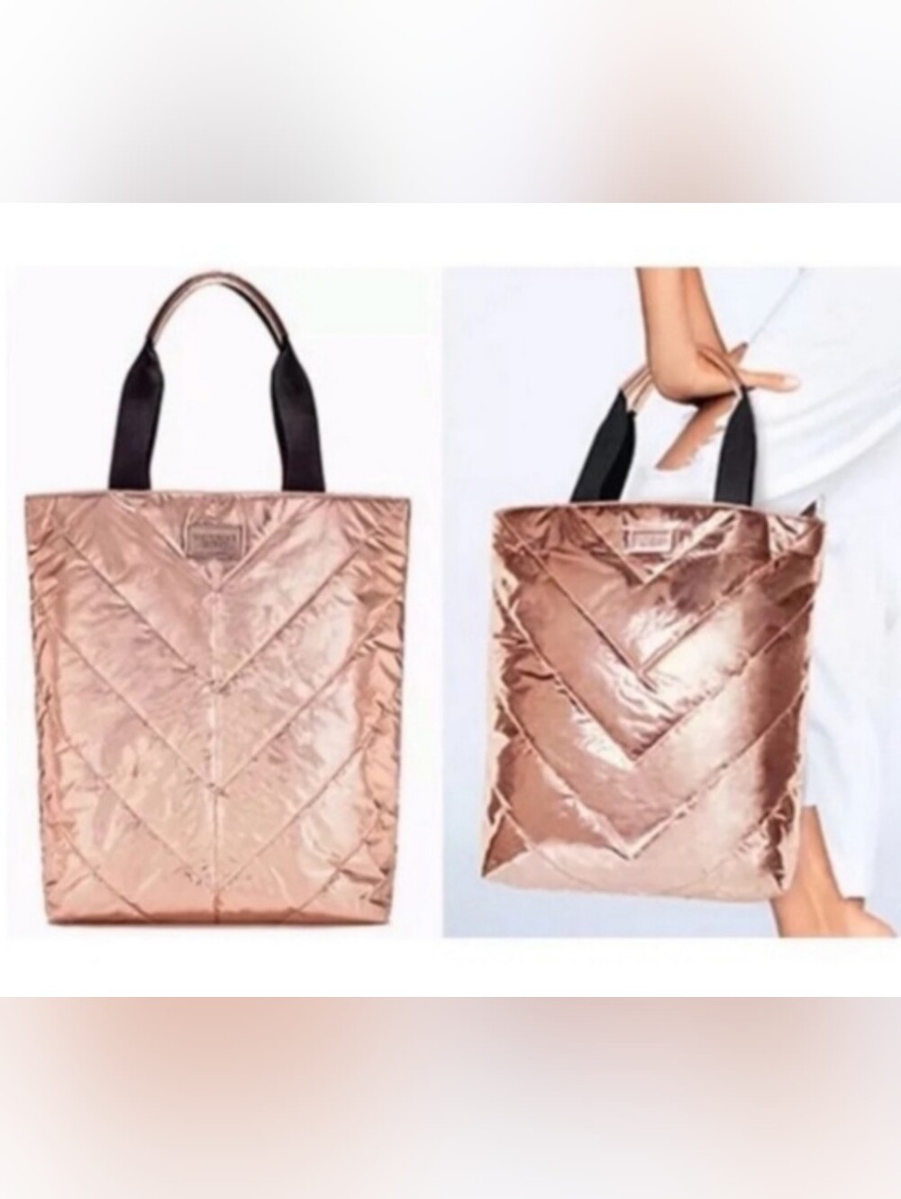 Victora Secret's  Rose Gold Limited  edition Metallic Tote Bag -NEW
